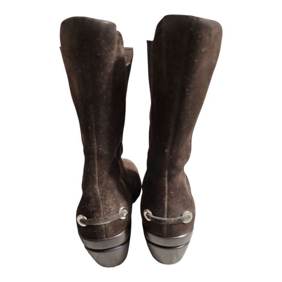 Cole Haan Air Mid Calf Boots Shoes Women's Size 7B Brown Suede Wedge Stretch EUC - Picture 4 of 7